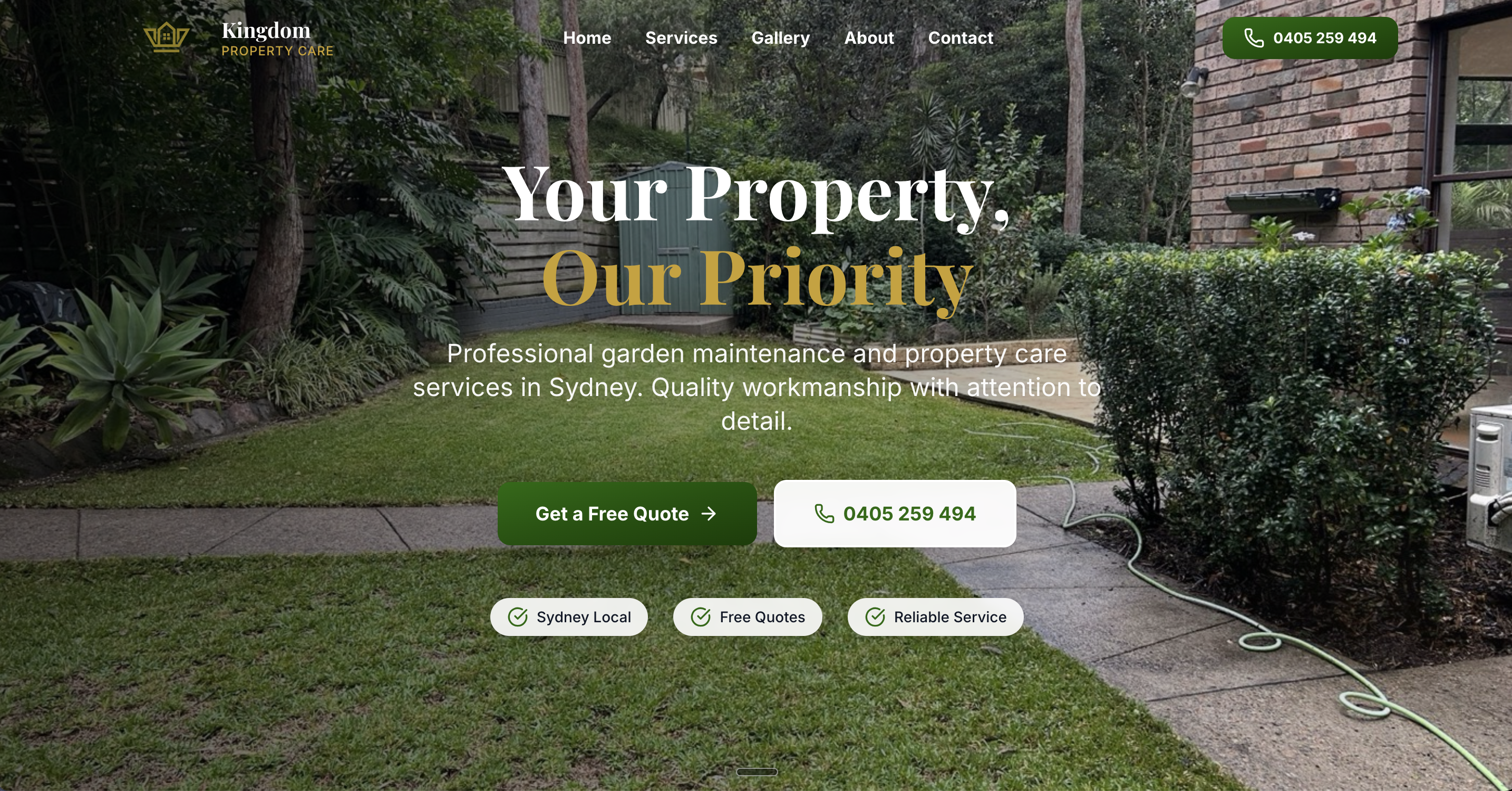 Kingdom Property Care — New Build website by Woods Websites