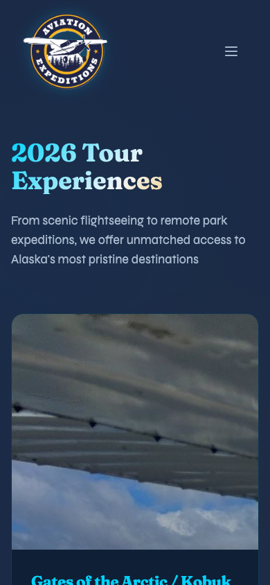 Mobile tours page