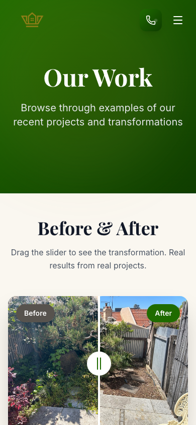 Mobile gallery page