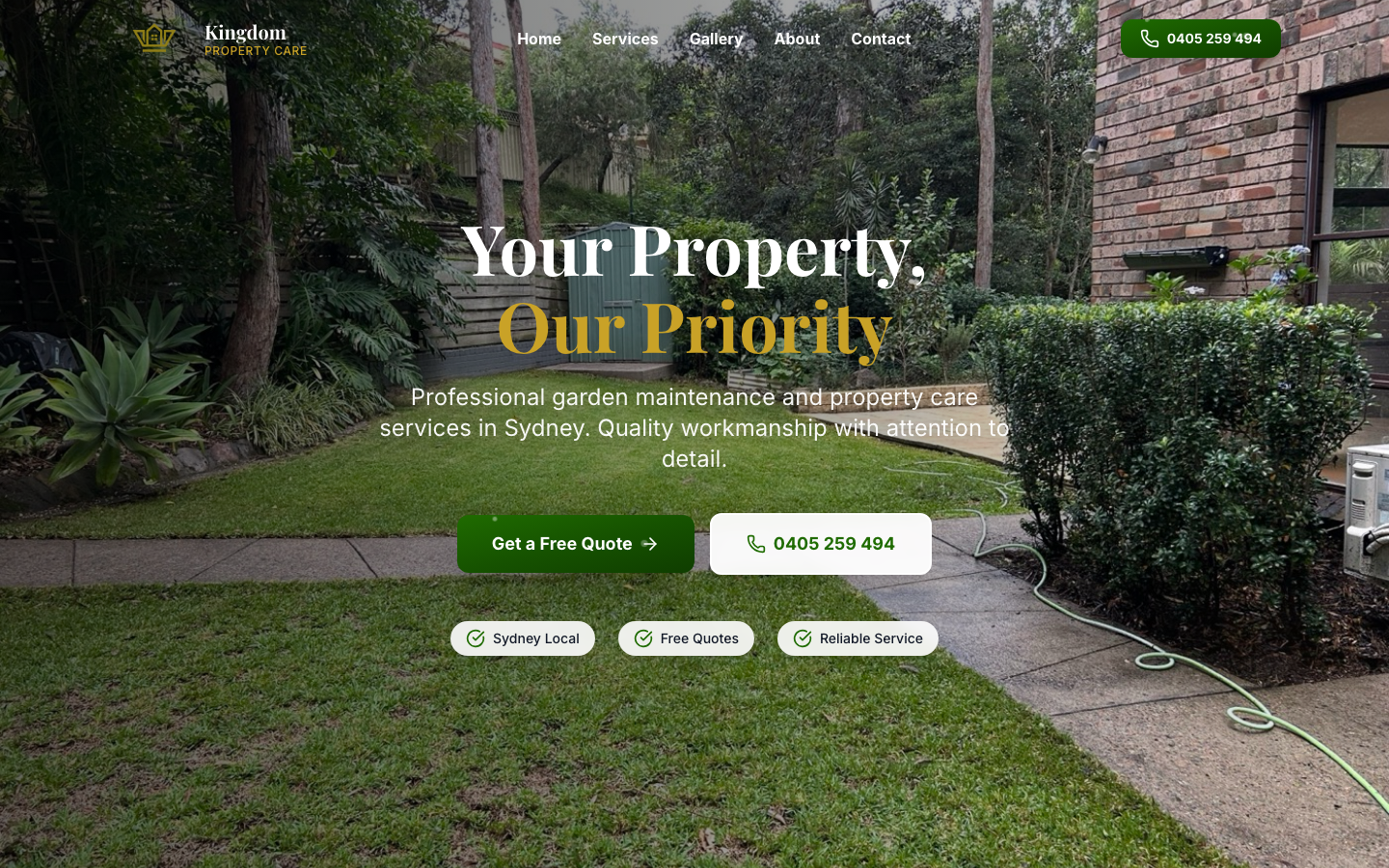 Kingdom Property Care website screenshot