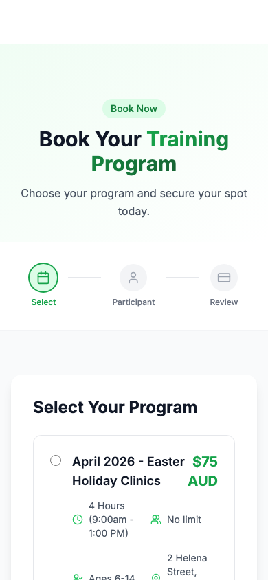 Mobile booking flow