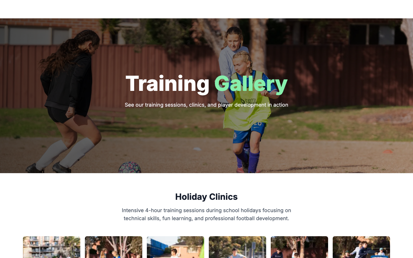 Training gallery — sessions and clinics in action