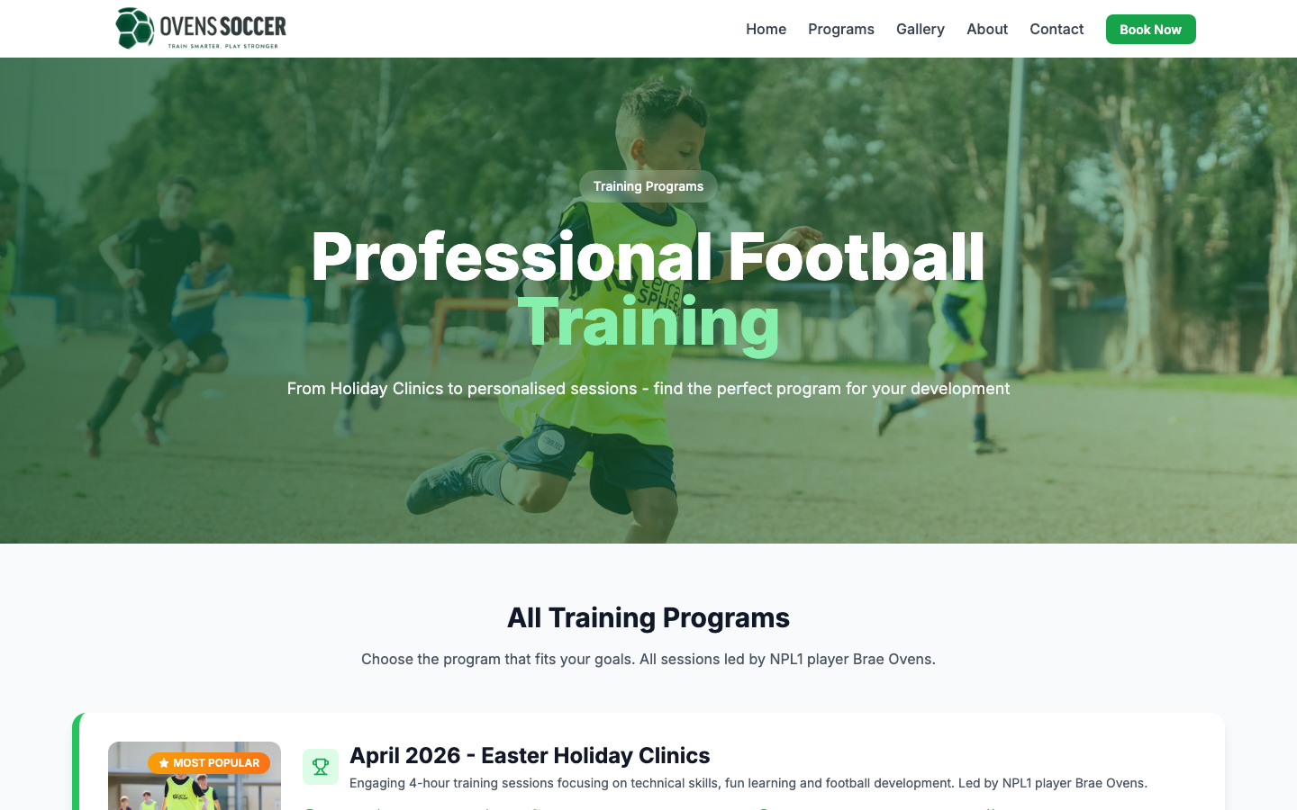 Training programs — all coaching options