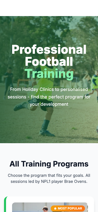 Mobile programs page